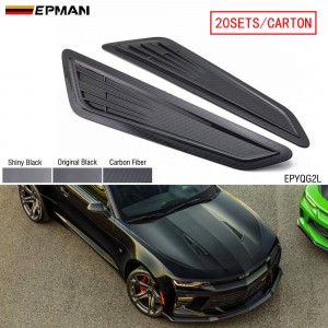 EPMAN 20SETS/CARTON SS Style Black Bonnet Hood Vent Scoop Covers Compatible with 2016 2017 2018 2019 2020 Chevy Camaro LT 1LT 2LT RS EPYQG2L-20T