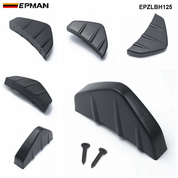EPMAN Universal Modified ABS Rear Bumper Lower Air Diffuser Fin Splitter Body Spoiler Knife Kits 