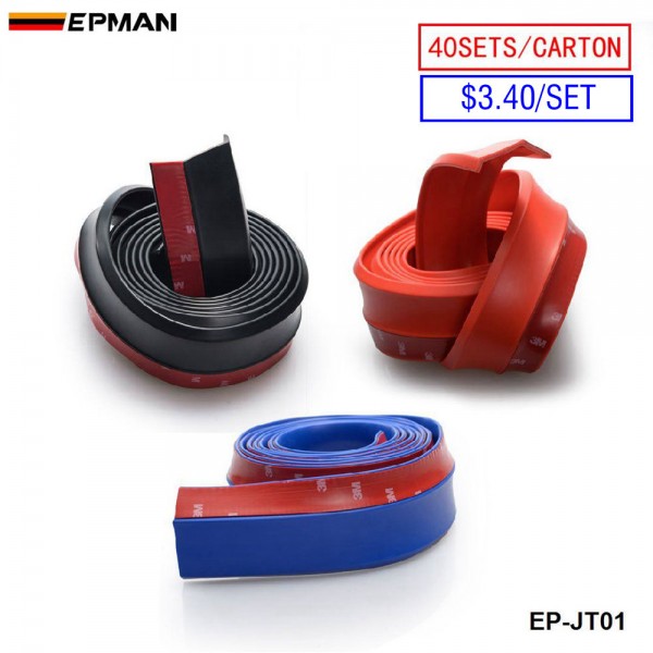 EPMAN 40SETS/CARTON 2.5M Car Front Bumper Lip Splitter Body Kit Spoiler Skirt Valance Chin For Lexus (Black/Red/Blue) EP-JT01-40T