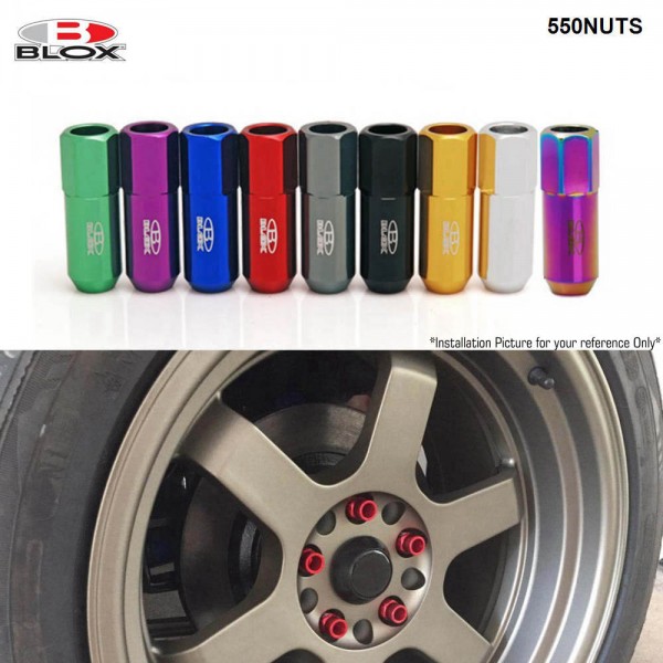 Blox Forged 7075 Aluminium Universal Racing Car Wheels Rims Lug Nuts M12X1.25 / M12X1.5,L : 60mm (20PCS/Set) 550NUTS