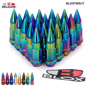 20PCS/SET Blox Racing Jdm Style 50MM Aluminium Extended Tuner Lug Nuts With Spike For Wheels Rims M12X1.25 / M12X1.5 BLOX750DJT