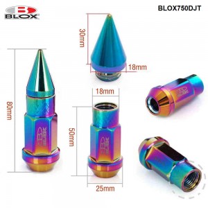 20PCS/SET Blox Racing Jdm Style 50MM Aluminium Extended Tuner Lug Nuts With Spike For Wheels Rims M12X1.25 / M12X1.5 BLOX750DJT