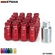 EPMAN - High Performance Racing Lug Nuts Aluminum 20PCS M12x1.25 / M12x1.5 Open End Extenede Turner With Key For Honda Toyota Ford Wheel Nuts Screw EP-E650H