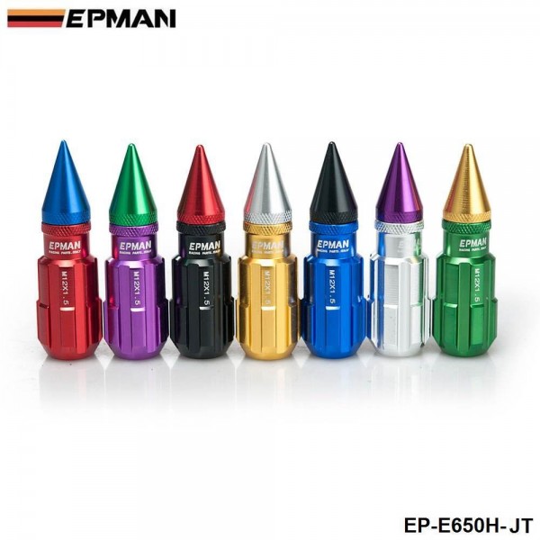 EPMAN Racing Aluminum Lock Locking Lug Nuts With Spikes 20pcs W/Key For Nissan Subaru Suzuki Aftermarker Wheel Nuts EP-E650H-JT EPMAN Racing Aluminum Lock Locking Lug Nuts With Spikes 20pcs W/Key For Nissan Subaru Suzuki Aftermarker Wheel Nuts EP-E650H-JT