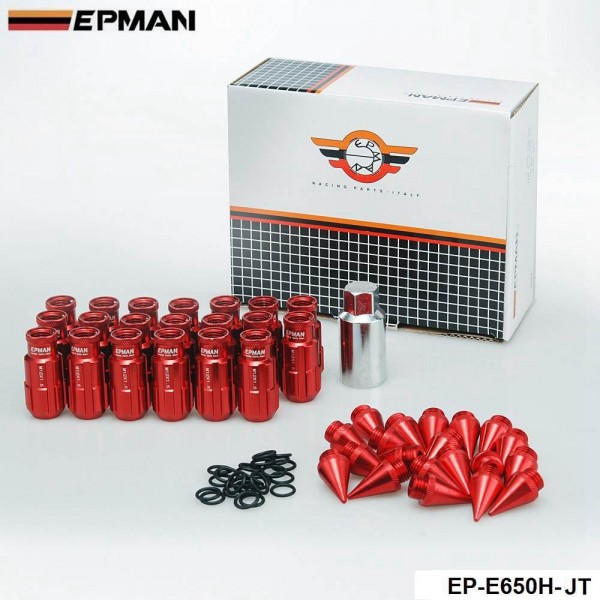 EPMAN Racing Aluminum Lock Locking Lug Nuts With Spikes 20pcs W/Key For Nissan Subaru Suzuki Aftermarker Wheel Nuts EP-E650H-JT EPMAN Racing Aluminum Lock Locking Lug Nuts With Spikes 20pcs W/Key For Nissan Subaru Suzuki Aftermarker Wheel Nuts EP-E650H-JT