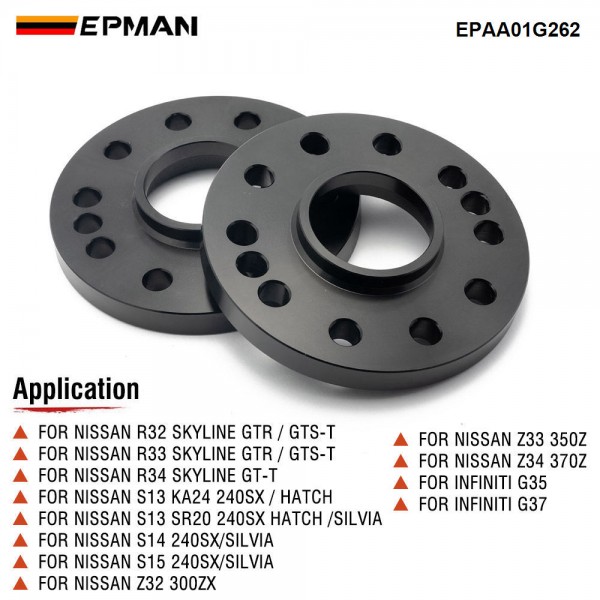 EPMAN 4/5x114.3 15mm Wheel Spacer Hub Centricslip On spacers (pair)-Aluminum For Nissan S13/S14 240SX EPAA01G262 EPMAN 4/5x114.3 15mm Wheel Spacer Hub Centricslip On spacers (pair)-Aluminum For Nissan S13/S14 240SX EPAA01G262