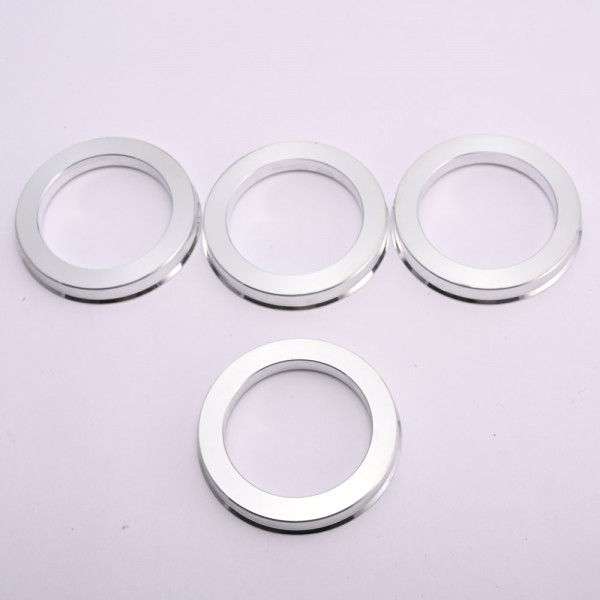 EPMAN 4PCS/Set Car Wheel Hub Center Rings Wheel Center Axle Hub Impact Absorption Ring Aluminum Alloy Silver Tone Durable EPAA18G04