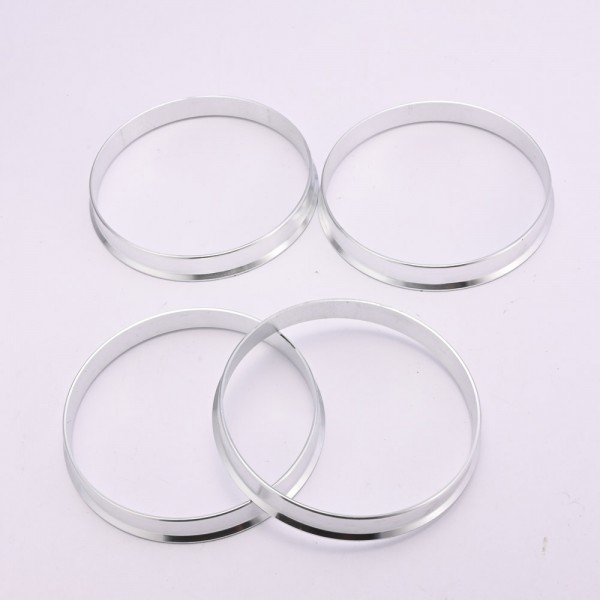 EPMAN 4PCS/Set Car Wheel Hub Center Rings Wheel Center Axle Hub Impact Absorption Ring Aluminum Alloy Silver Tone Durable EPAA18G04