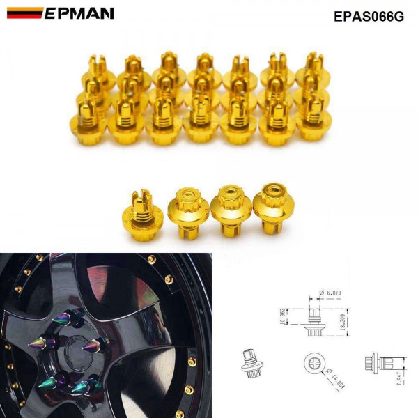 EPMAN -25pcs/lot  Plastic Wheels Rivets Fits AH Ds Series Wheel Rims Cap Lip Screw Bolt Tires
