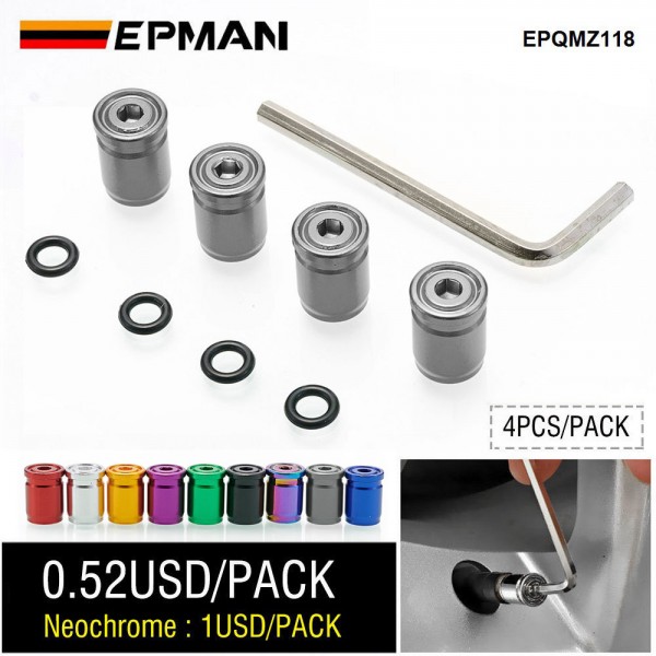 EPMAN 50PACKS/LOT Car Tire Valve Stem Caps 4PCS/PACK Auto Wheel Tyre Air Stems Cover Anti-Theft Dust-Proof Colored Bling Aluminum Valve Stem Caps EPQMZ118-50T EPMAN 50PACKS/LOT Car Tire Valve Stem Caps 4PCS/PACK Auto Wheel Tyre Air Stems Cover Anti-Theft Dust-Proof Colored Bling Aluminum Valve Stem Caps EPQMZ118-50T