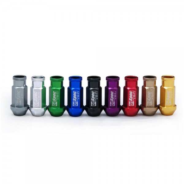 D1 Light Weight Wheel Racing Lug Nuts M12X1.25 / M12X1.5, L:52mm (20PCS/Set) TK-650NUTS-L D1 Light Weight Wheel Racing Lug Nuts M12X1.25 / M12X1.5, L:52mm (20PCS/Set) TK-650NUTS-L