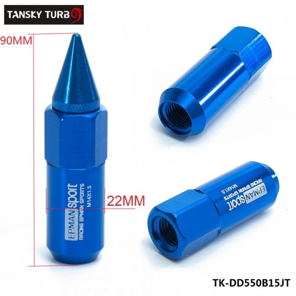 TANSKY - 20Pcs Set M14X1.5 Spiked Extended 60MM Aluminum Tuner Lugs Nuts Wheels/Rims TK-DD550B15JT