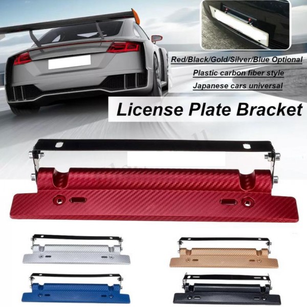 50pcs/carton Adjustable Racing License Plate Holder 3D Carbon Fiber Universal for Vios City Waja Kancil Kelisa Kenari Civic Accord Gen2 EPAA01G53