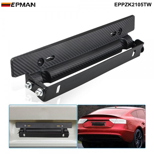 50pcs/carton Adjustable Racing License Plate Holder 3D Carbon Fiber Universal for Vios City Waja Kancil Kelisa Kenari Civic Accord Gen2 EPAA01G53