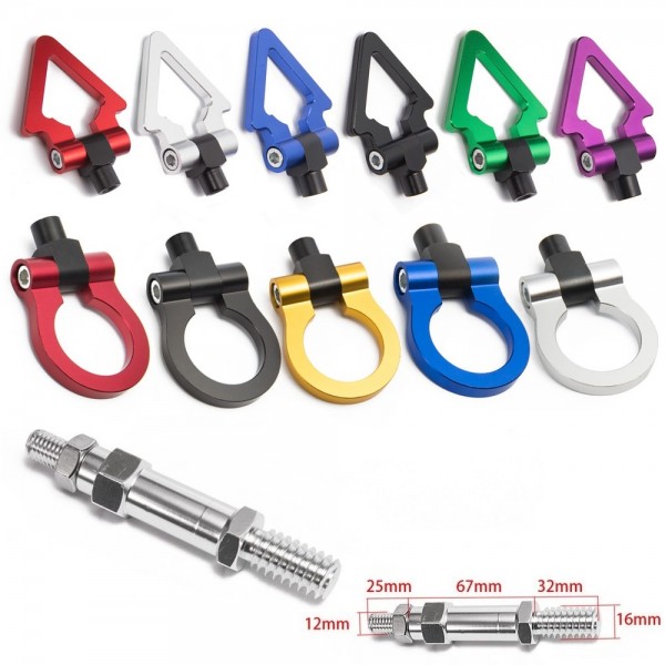 EPMAN  Car Racing Trailer Hook Ring Eye Race Tow Towing Front Rear For VW Golf MK6 10-14 JDM Euro Style EP-RTHLPH011