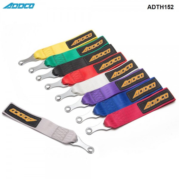 ADDCO Racing Tow Strap with bolt-on hardware Universal JDM for Cars Trucks ADTH152