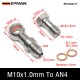 EPMAN Stainless Steel M10 / M11 x 1.0 / M12 / M14 x 1.5 To AN4 Or AN6-6 Banjo Bolts Brake Line Fittings Adapter Thread Single Banjo Bolt Universal