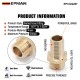 EPMAN Straight Brass Male Flare M18 x 1.5 Male to 16mm Metric Thread Pipe Fuel Fitting Adapter For Oil Gas Fuel Water EPCGQ267