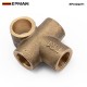 EPMAN 10mm Female 3-Way Brake Pipe Connector - Solid Brass T-Junction Block for 3/16" Brake Line, M10x1 Hydraulic Tee Fitting EPCGQ271
