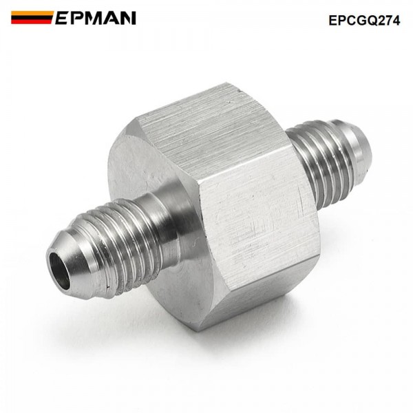 EPMAN AN-3 3AN Male to Male Union Adapter with 1/8" Side Port | Stainless Steel Oil Pressure Gauge Fitting EPCGQ274