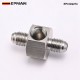 EPMAN AN-3 3AN Male to Male Union Adapter with 1/8" Side Port | Stainless Steel Oil Pressure Gauge Fitting EPCGQ274