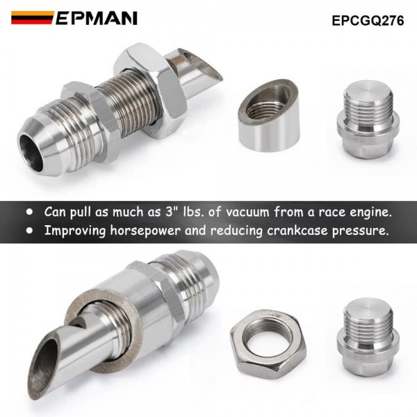 EPMAN Universal Stainless Steel E-VAC Scavenger Kit | 304 SS Exhaust Vacuum Fitting EPCGQ276