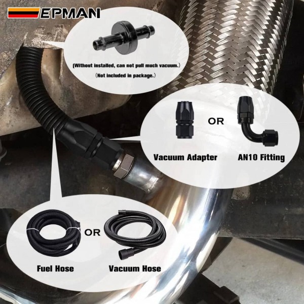 EPMAN Universal Stainless Steel E-VAC Scavenger Kit | 304 SS Exhaust Vacuum Fitting EPCGQ276