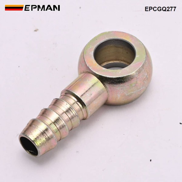 EPMAN 11mm Banjo Fitting 9.7mm Barb | Brake Fuel Line Adapter Zinc Carbon Steel Bronze EPCGQ277
