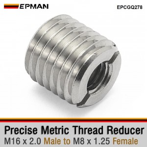 EPMAN Metric Thread Reducer M16 x 2.0 Male to M8 x 1.25 Female Stainless Steel Gauge Meter Bushing Adapter EPCGQ278