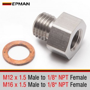 EPMAN Sensor Adapter Oil Water Pressure Temp M12x1.5 Or M16x1.5 Male to 1/8" NPT Female