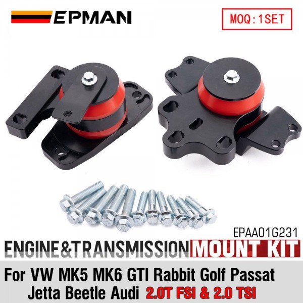 EPMAN Engine Motor Transmission Mount For VW MK6 MK5 Jetta Golf GTI R Passat Audi 2.0T EPAA01G231 EPMAN Engine Motor Transmission Mount For VW MK6 MK5 Jetta Golf GTI R Passat Audi 2.0T EPAA01G231