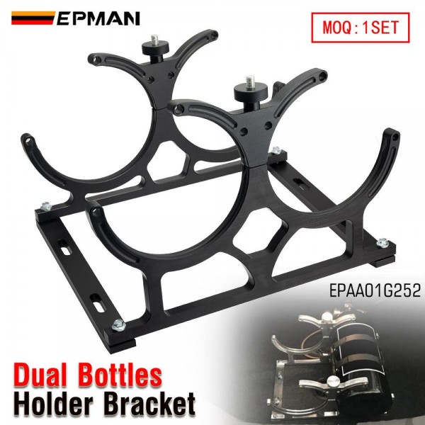 EPMAN Nitrous Oxide NOS Black Billet Aluminum Single Dual Bottles Holder Bracket