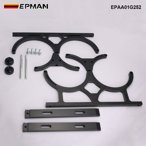 EPMAN Nitrous Oxide NOS Black Billet Aluminum Single Dual Bottles Holder Bracket