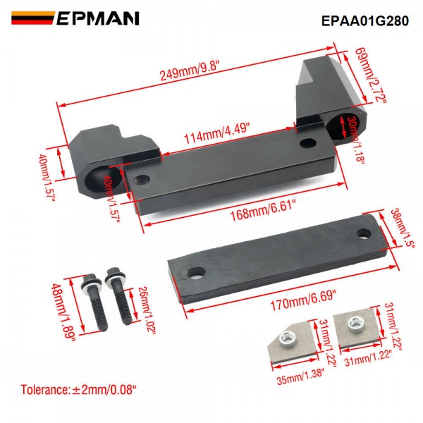 EPMAN Billet Rear Differential Brace Compatible with Charger/Challenger/Scat Pack Redeye 2015-2023 EPAA01G280