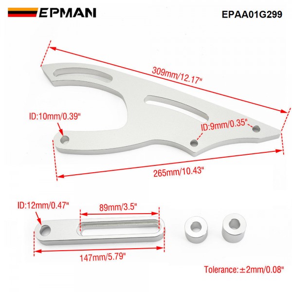 EPMAN Power Steering Bracket SBF V-Belt Small Block Billet Aluminum for Ford 289 302 351W Saginaw EPAA01G299 EPMAN Power Steering Bracket SBF V-Belt Small Block Billet Aluminum for Ford 289 302 351W Saginaw EPAA01G299