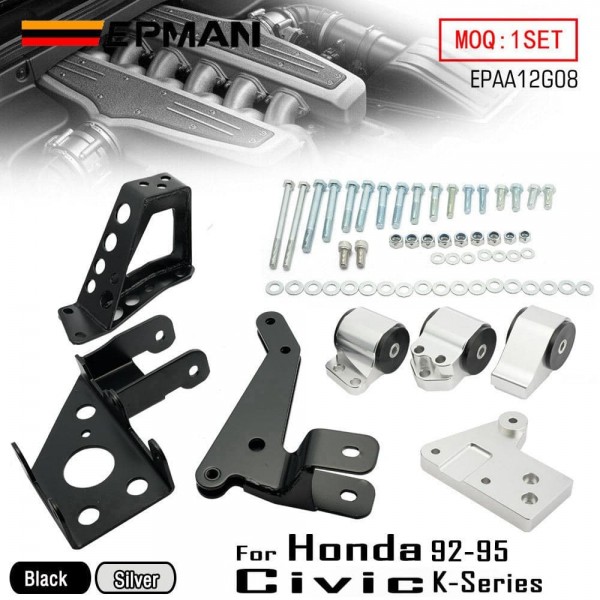 EPMAN Engine Mount Bracket For Honda Civic 92-95 EG/ for Integra 94-01 K20 K24 K-Swap EPAA12G08