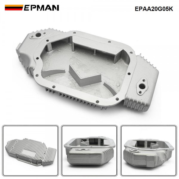 EPMAN Turbo Oil Pan - Lightweight Billet Aluminum Block-Off Plates Included, Anti-Surge Baffled Pan for 2003-2006 G35/350Z (Non-VHR) EPAA20G05K
