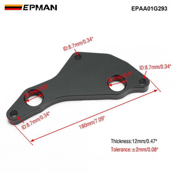 EPMAN Billet Aluminum Oil Housing Block-Off Plate for BMW N54/N55 Engines E82 /E92 / E93 / E60 / E61 / F01 / F02 / Z4 EPAA01G293