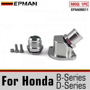 TANSKY CNC Billet Aluminum Thermostat Housing For Honda B & D Series with  1.25" AN16 Silicone Fitting EPAA09G11