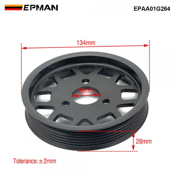 EPMAN CNC 6061-T6 Billet Power Steering Pump Water Pump Pulley Serpentine Belt Kit For BMW E39 E46 Z3 EPAA01G264 EPMAN CNC 6061-T6 Billet Power Steering Pump Water Pump Pulley Serpentine Belt Kit For BMW E39 E46 Z3 EPAA01G264