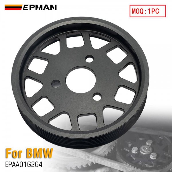 EPMAN CNC 6061-T6 Billet Power Steering Pump Water Pump Pulley Serpentine Belt Kit For BMW E39 E46 Z3 EPAA01G264 EPMAN CNC 6061-T6 Billet Power Steering Pump Water Pump Pulley Serpentine Belt Kit For BMW E39 E46 Z3 EPAA01G264