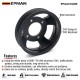 EPMAN CNC 6061-T6 Billet Aluminum Water Pump Pulley for BMW M52TU/M54 Engines - Anodized Black, Direct Replacement for OEM Plastic Pulley, Fits E46/E39/E60/E83/E53/Z3/Z4 EPAA01G265