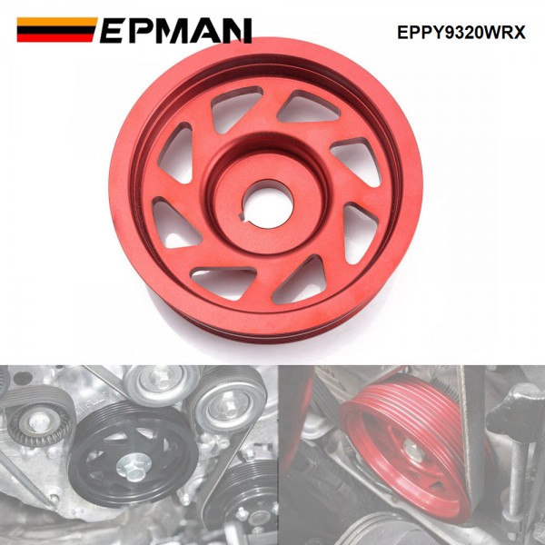 EPMAN Aluminum Crank Shaft Pulley For Subaru Impreza WRX STI Legacy With A/C EPPY9320WRX