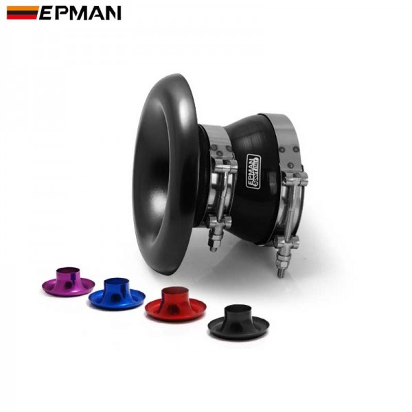 TANSKY 3" Full Aluminum Intake Velocity Flow Stack With Clamps And Slicone Reducer Hose