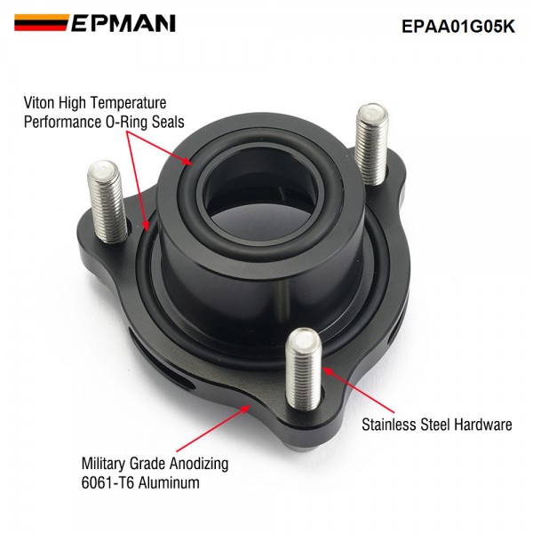 EPMAN Aluminum Turbo Diverter Blow Off Valve Adapter Spacer for VW Golf Mk7/Mk7.5 GTI for Audi A3/A4/TT EPAA01G05K