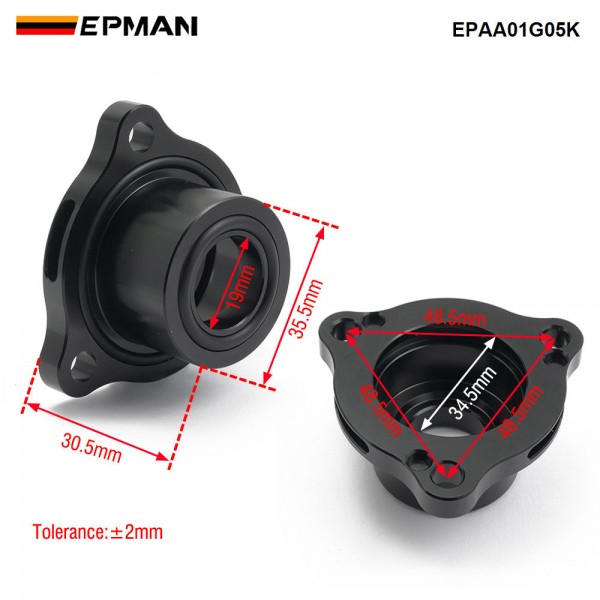 EPMAN Aluminum Turbo Diverter Blow Off Valve Adapter Spacer for VW Golf Mk7/Mk7.5 GTI for Audi A3/A4/TT EPAA01G05K