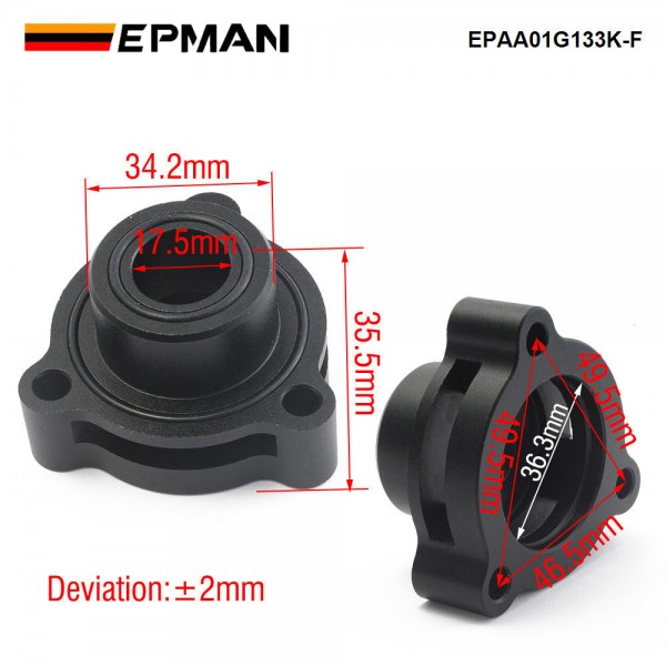 EPMAN Billet Aluminum BOV Blow Off Valve Adapter  For Ford Fiesta Mustang Fusion EcoBoost Engine EPAA01G133K-F