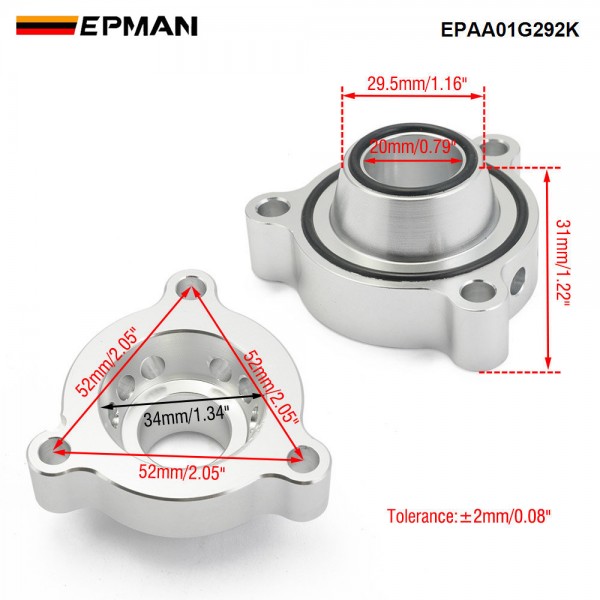 EPMAN Aluminum Turbo Blow Off Valve BOV Adaptor for BMW N20 & MINI Cooper 2.0T Turbo Engines EPAA01G292K