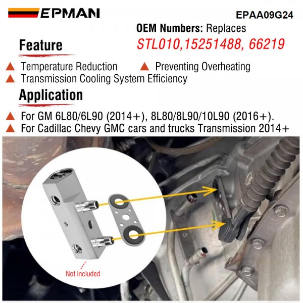 EPMAN STL010 Cooler Flow Bypass Valve Kit Upgrade For Cadillac Chevy 2014-Up GM 6L80 6L90, 2016-Up 8L90 8L80 8L90E,Automatic Transmission Assemblies With Bypass Gasket EPAA09G24