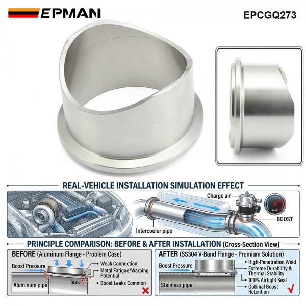 EPMAN Blow off Valve SS304 Flange Weld for EPMAN BOV50 Q QR Series 50mm BOV EPCGQ273